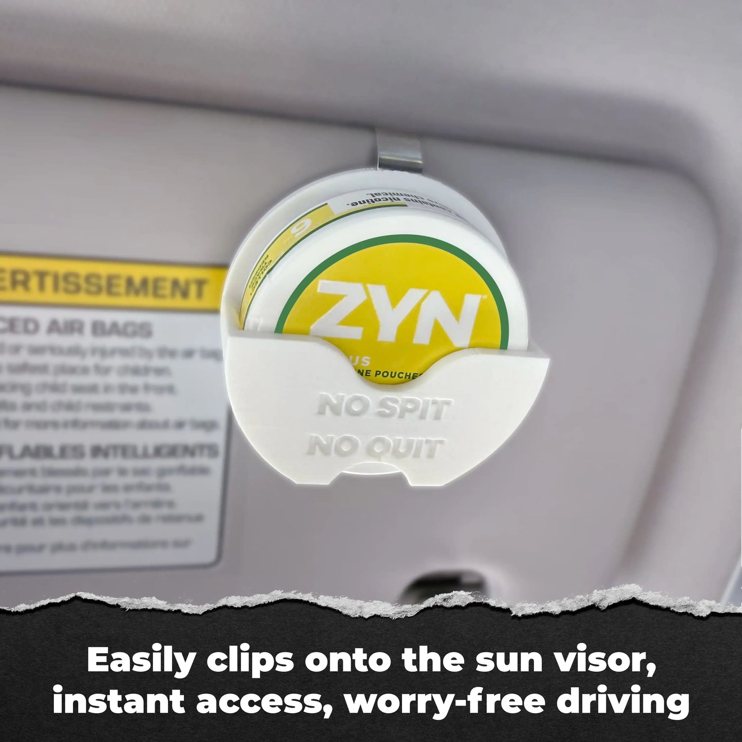 "No Spit No Quit Visor Clip